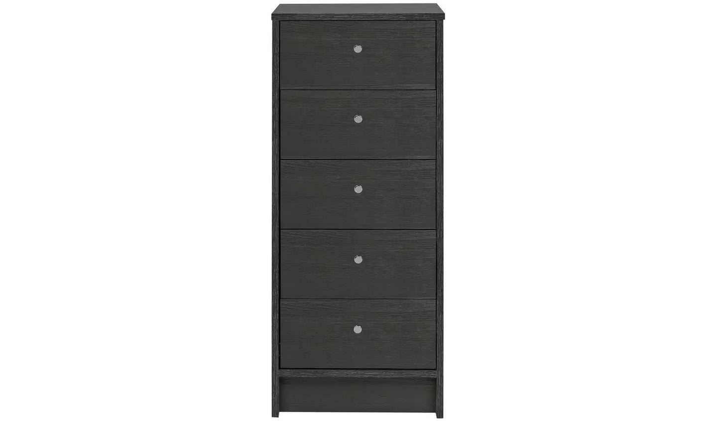 Assembled Malibu 5 Drawer Tallboy